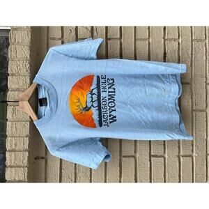 Vintage Screen Stars 80s Single Stitch Jackson Hole WY Elk T Shirt USA S Small